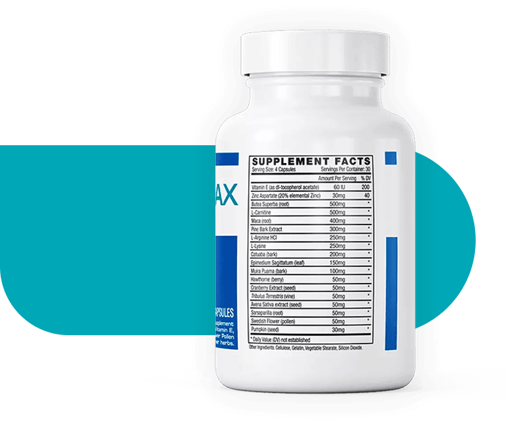 Semenax supplement facts label showing full ingredient list and dosage information